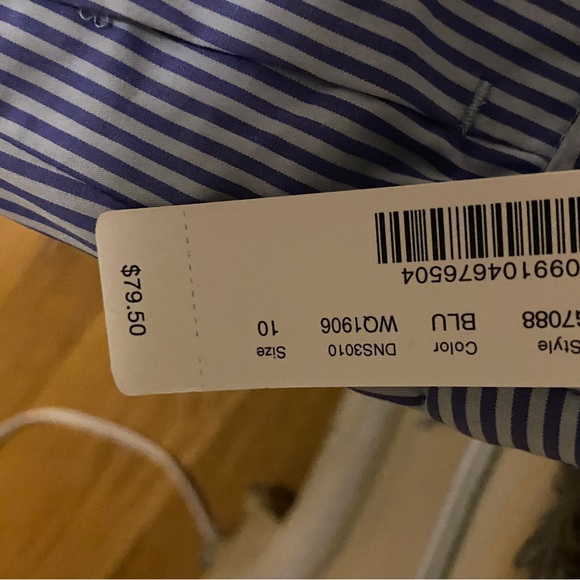 NWT- J.CREW SIZE 10 Blue and White summer skirt tie front, zip up back. - Picture 3 of 6